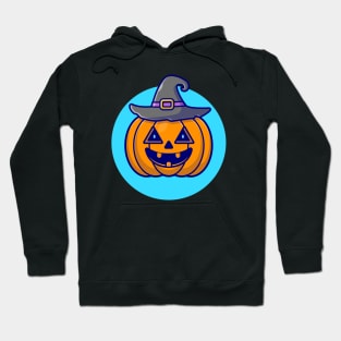 Cute Witch Pumpkin Halloween Cartoon Vector Icon Illustration Hoodie